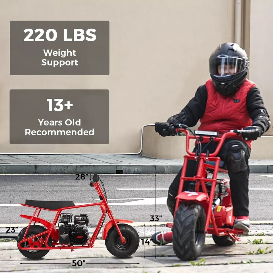 FRP GMB100 Mini Bike, 99CC 4Stroke Mini Bikes for Adults, Gas Powered