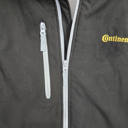 Men's Medium Soft Shell Jacket With Continental Logo Black With Grey Zippers - Picture 4 of 9