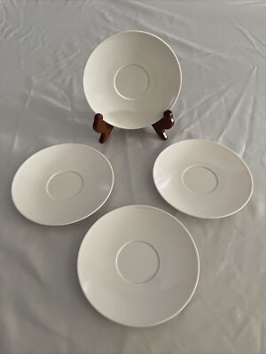Lot Of 4 Sun Valley Melmac Saucer White Melamine 5.5  Plastic Plate