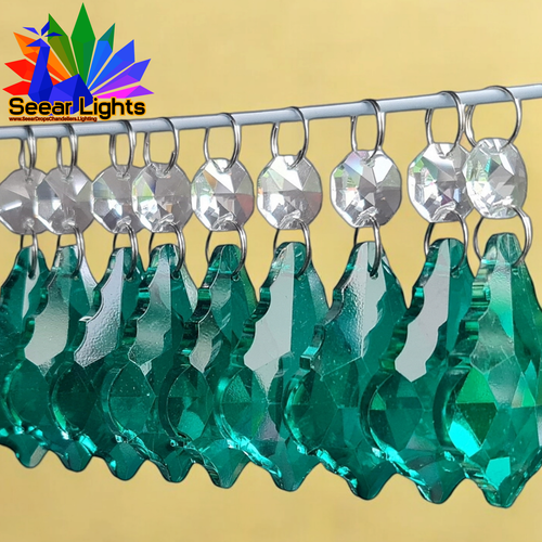 Araña verde pavo real cristales de vidrio cortados cuentas de boda piezas de luz gotas - Imagen 60 de 92