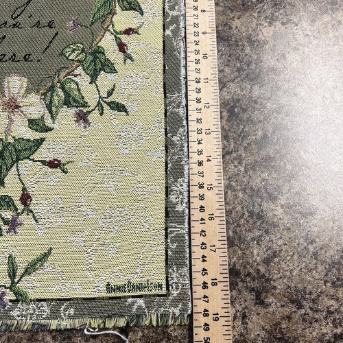 Jacquard Webstoff Panel Stoff Deko "Annie Danielson" 18x13 Blumen Wandteppich - Bild 2 von 5