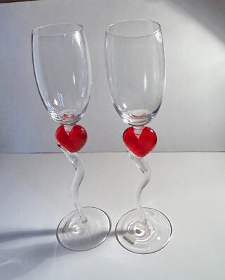 Champagne Glasses Candles Rose Petals Valentine s Day Gift Set in New Box