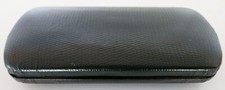 Vintage Hard Eyeglass Case Faux Leather Black  Unbranded EUC