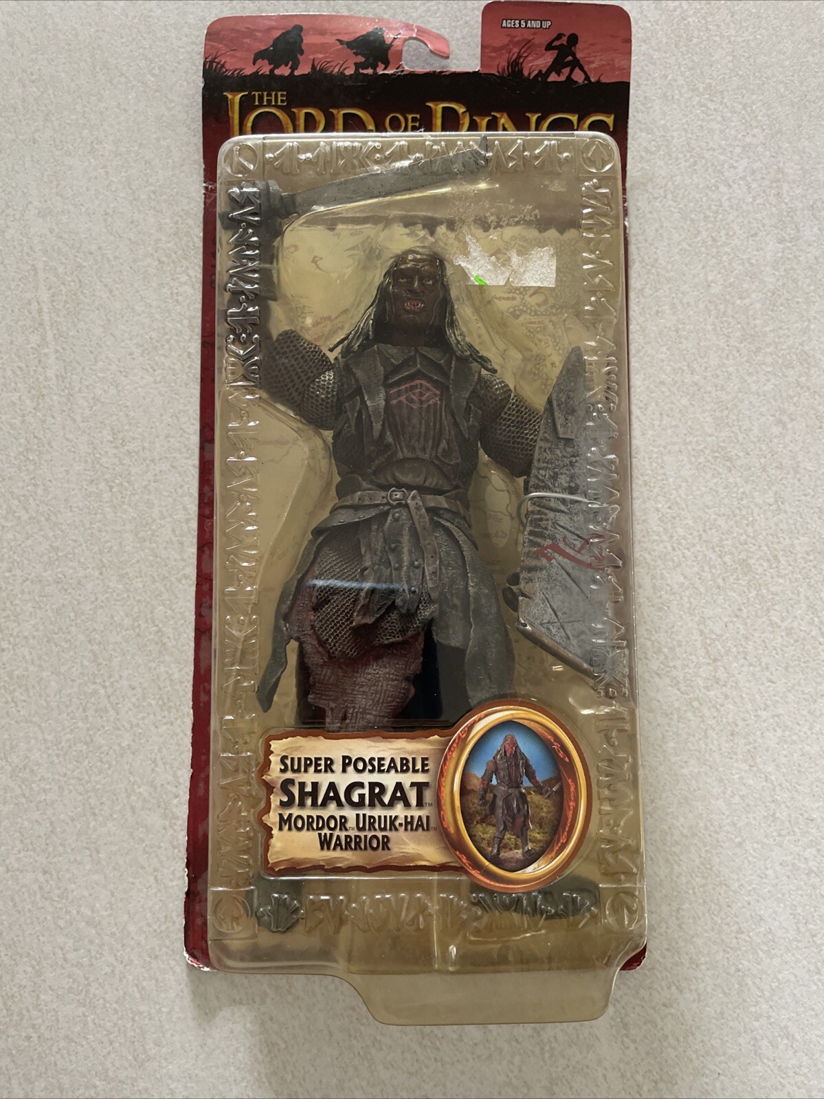 RARE LORD OF THE RINGS SHAGRAT URUK-HAI MORDOR TOY BIZ ACTION FIGURE ...