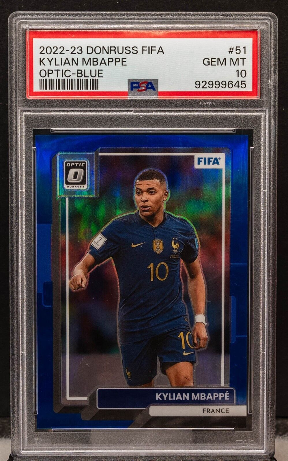 Kylian Mbappe 2022 Donruss #51 Optic - Blue /99 Price Guide Kylian Mbappe 2022 Donruss #51 Optic - Blue /99 Price Guide