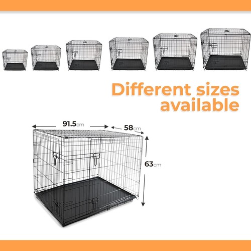 Dog Crate/Cage with Tray Durable, Foldable Dog Cage with Double Doors Easy Clean - Picture 22 of 35