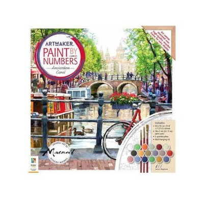 (New July) Art Maker Paint by Numbers Canvas Riding Along the Canal (unit 3)