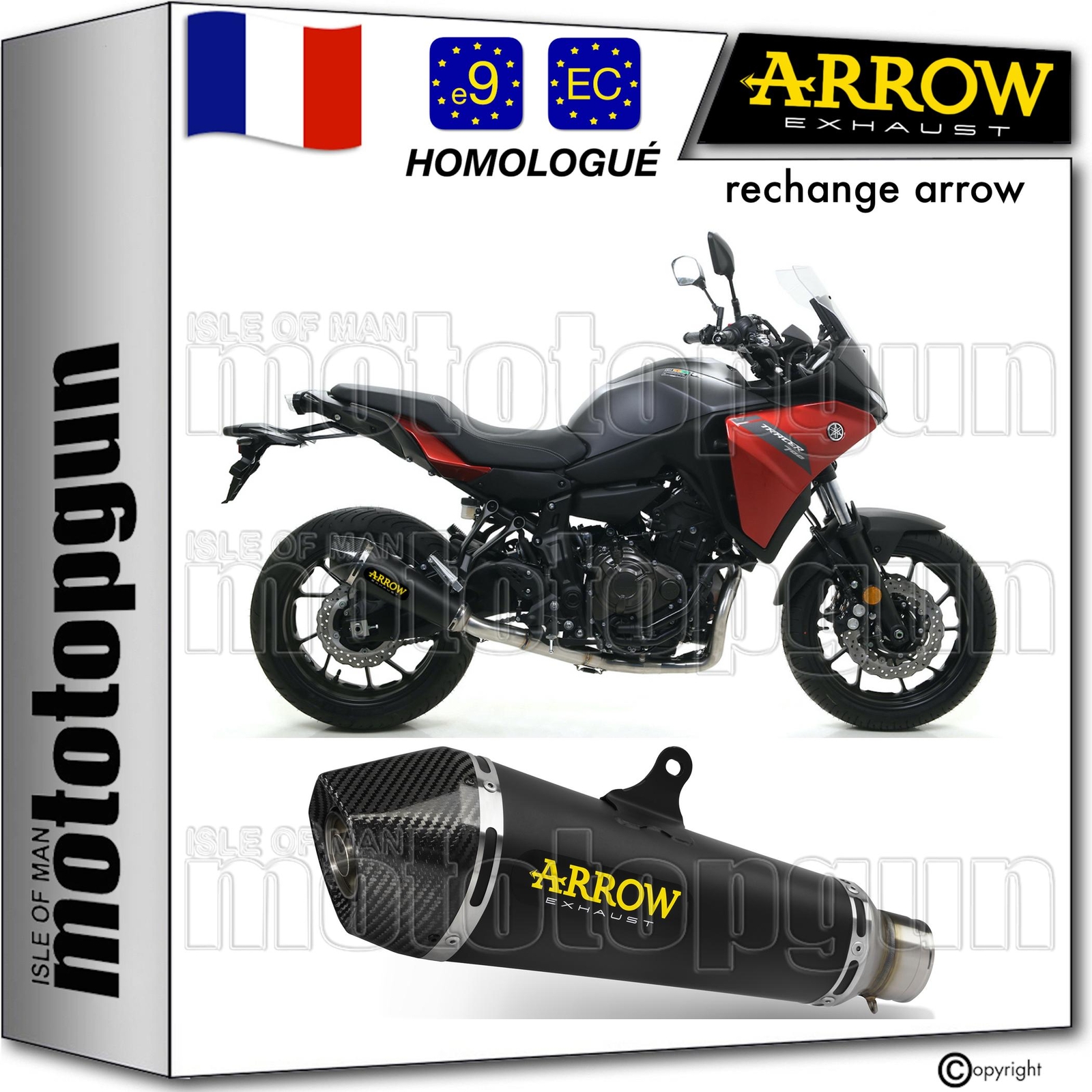 Pot Échappement Arrow X-Kone Homologué avec Finition Nichrom Noir Rigide