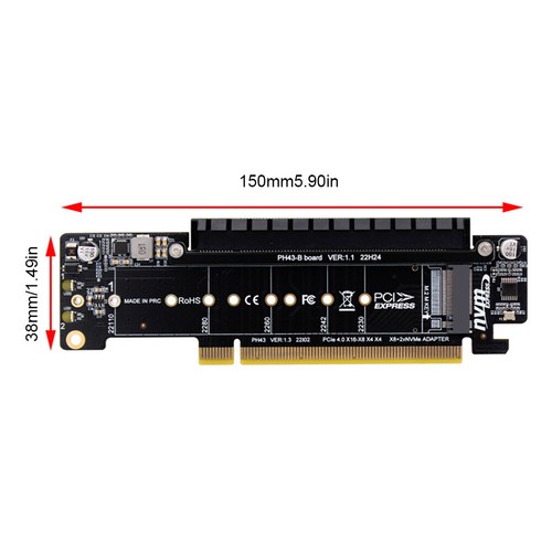 PCIe X16 To X8+X4+X4 Riser Card SSD To PCIe 4.0 X16 M.2 MKEY SSD RAID M.2 NVME - Afbeelding 8 van 12