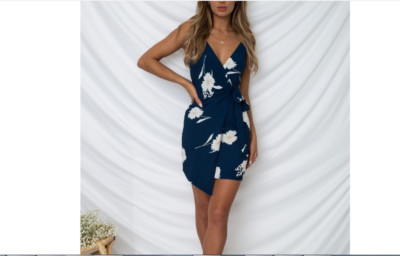 Blue Bow Straples Skirt Boob Tube Boho Dress Evening Party Beach Sling  Sundress | eBay