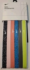 Nike Graphic Headbands 6-Pack OSFM Multi-Color FREE SHIPPING $16