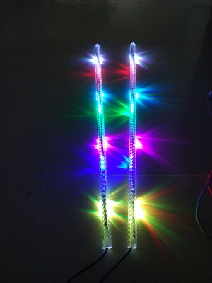 FIA x2PCS 2Feet Dream Color Twist Spiral Wrapped Whip Lights Chasing ATV UTV RZR