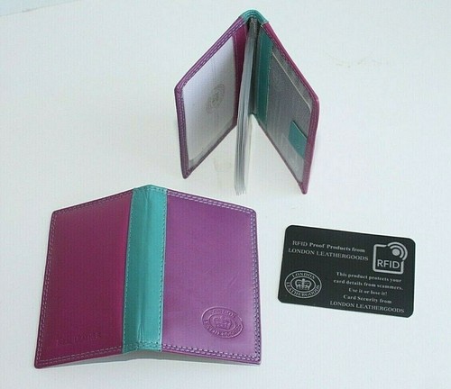 RFID Blocking Leather Credit Card Holder with 10 pocket card holder - Picture 29 of 31
