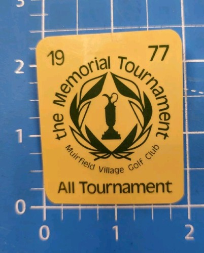 Vintage 1977 PGA Memorial Golf Ticket Anwesenheit Pin Rückseite Abzeichen Jack Nicklaus