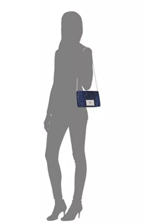Michael Kors Ellie Md Shoulder Flap Bag Clutch Snake Print Electric Blue $378 - Image 2 of 4