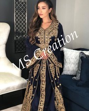 SALE Moroccan Takchita with Ari Work Traditional Embroidered Caftan Gown 602