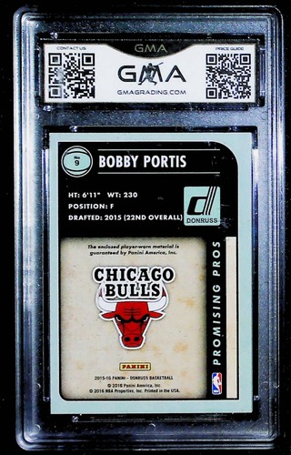 Camiseta deportiva Donruss #9 2015 Bobby Portis Promising Pros RC 110/149 GMA 9 - Imagen 2 de 2