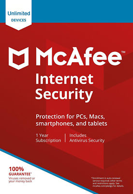 McAfee Internet Security 2023 Ten 10 Devices Users 1 Year NEW & RENEW