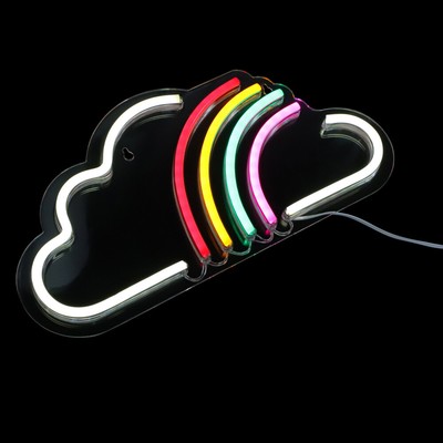  Black Floor Lamp Neon Lights Transparent Backboard Interior Craft Decor