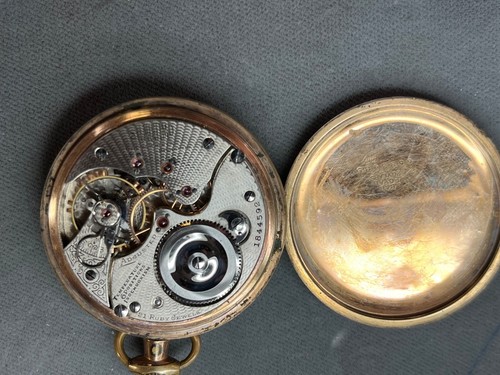 ILLINOIS SANGAMO 21j RAILROAD POCKET WATCH 6 POSITIONS ISOCHRONISM LEVER SET G/F - Picture 6 of 8