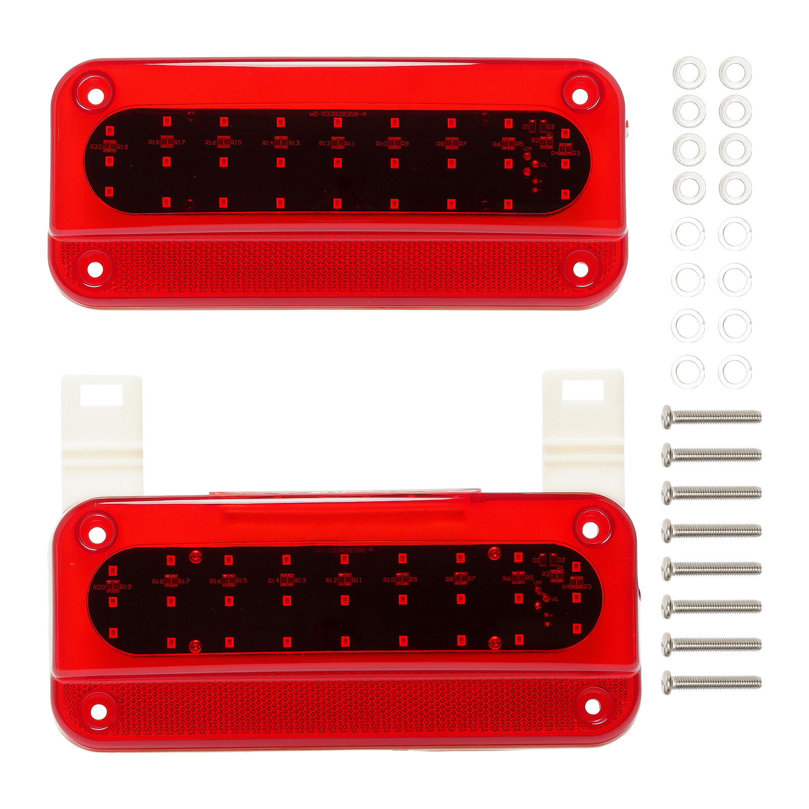 2x Red LED Brake Tail Stop Turn Lights for RV Camper Trailer