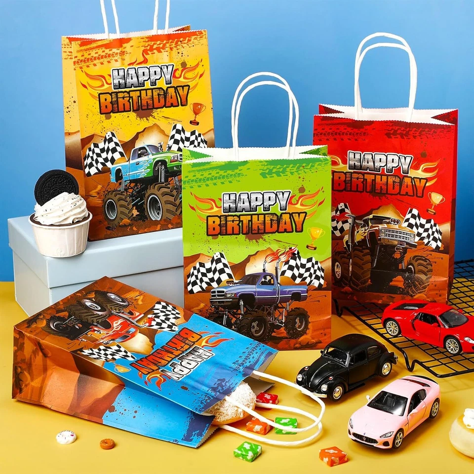 28 Piezas Monstruos Camión Fiesta Favor Rojo, Amarillo, Azul, Multicolor, Verde, Transparente  Foto 4 de 4