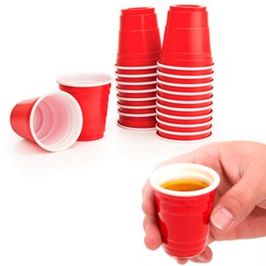 48 Red "Solo" Cups 2 Fl Oz Plastic Shot Glasses Mini Disposable Barware Glasses (7795735151273)