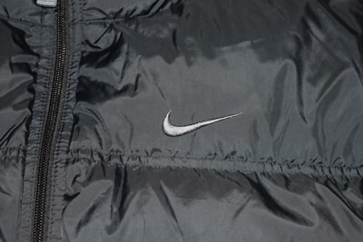 VINTAGE 00's NIKE MENS BLACK DOWN PUFFER JACKET EMBROIDERED VINTAGE 00's NIKE MENS BLACK DOWN PUFFER JACKET EMBROIDERED