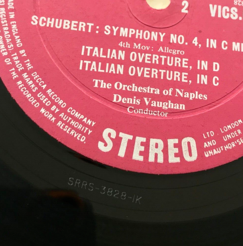 Schubert Symphony No 4 Italian Overture Denis Vaughan RCA VICS 6700C PLUM - Picture 5 of 8