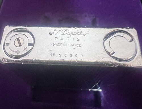 S.T. Encendedor Dupont Plateado Corte Diamante Gatsby Line 2s con Caja Encendido Confirmado - Imagen 7 de 9