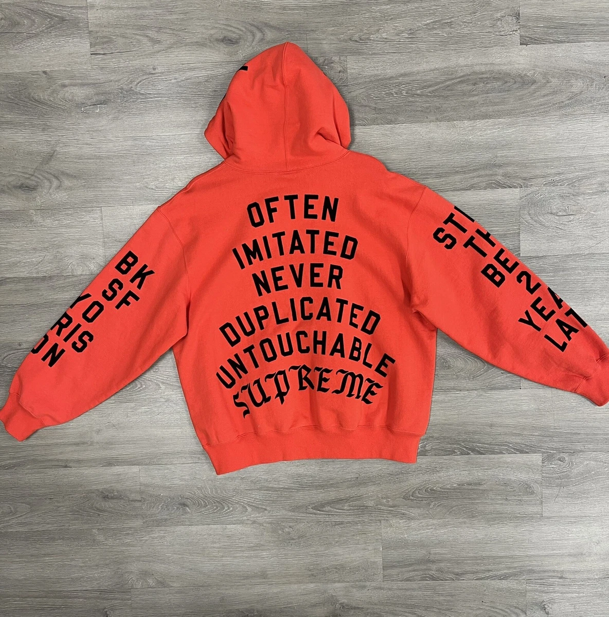 Supreme Team Flocked Hooded Sweatshirt Bright Red SS23 sz medium