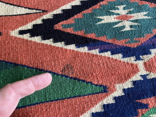 Fantastico vecchio tappeto coperta campionatore Navajo indiano Germantown abbagliante occhi BELLO! - Foto 7 di 9