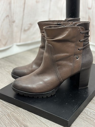 Botas al tobillo de tacón marrón para mujer talla 41 - Imagen 2 de 5