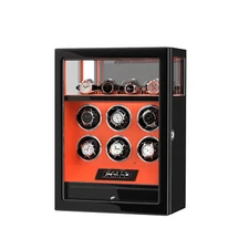 Automatic Rotation LED 6 Watch Winder 4 Watch Holders Display Remote Control New