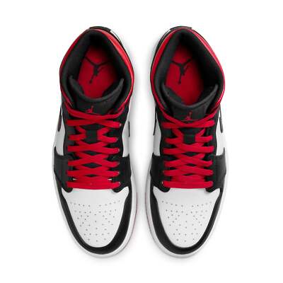 Size 13 - Air Jordan 1 Mid Gym Red Black Toe for sale online | eBay