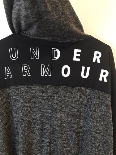 Under Armour Training Hoodie Womens Plus 1X UA Tech Anti Odor Gray Black - Picture 4 of 5