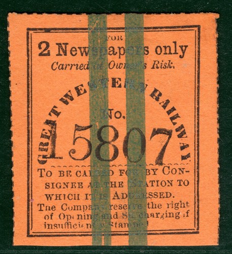 GB GWR RAILWAY 2 Newspaper Stamp GREAT WESTERN Mint MNG {samwells}YOW92 - Picture 4 of 6