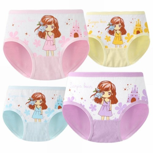 4P Ropa Interior Para Niñas Ninas PantiEs Pantaletas De Algodon Bragas Calzones - Picture 18 of 19