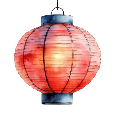 Watercolor lantern sticker lantern Japan China car sticker 18x18 cm