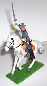 CIVIL WAR CONFEDERATE MOUNTED CAVALRYOFFICER W/SWORD 54MM BY EXPEDITIONARY FORCE