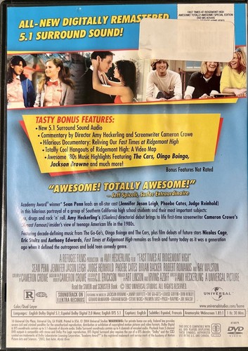 Fast Times at Ridgemont High - DVD - Awesome Special Edition - Sean Penn - - Picture 2 of 3