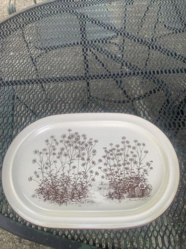 Noritake Desert Flowers Oval Serving Platter Plate Vintage 70's Japan Stoneware - Picture 9 of 11