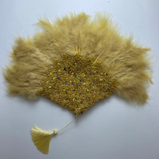 Big Size African Feather Fan Ladies Wedding Feather Fan Bride Feather Handfan