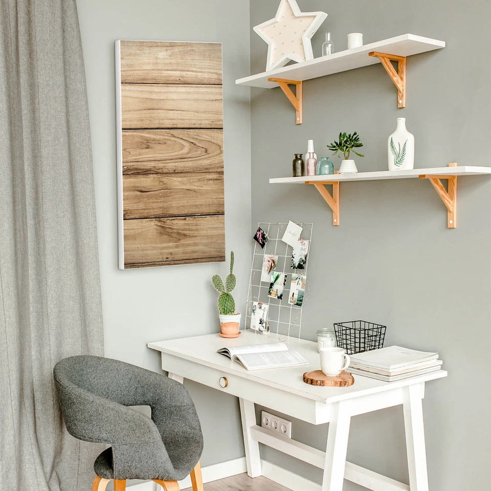 banjado Design Magnettafel aus Metall magnetische Pinnwand Motiv Holzplanken - Bild 2 von 4