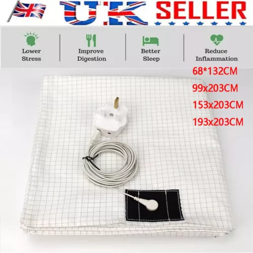 Cotton Grounding Earthing Bed Sheet Mat Health Improves Sleeping Detox Sheet UK