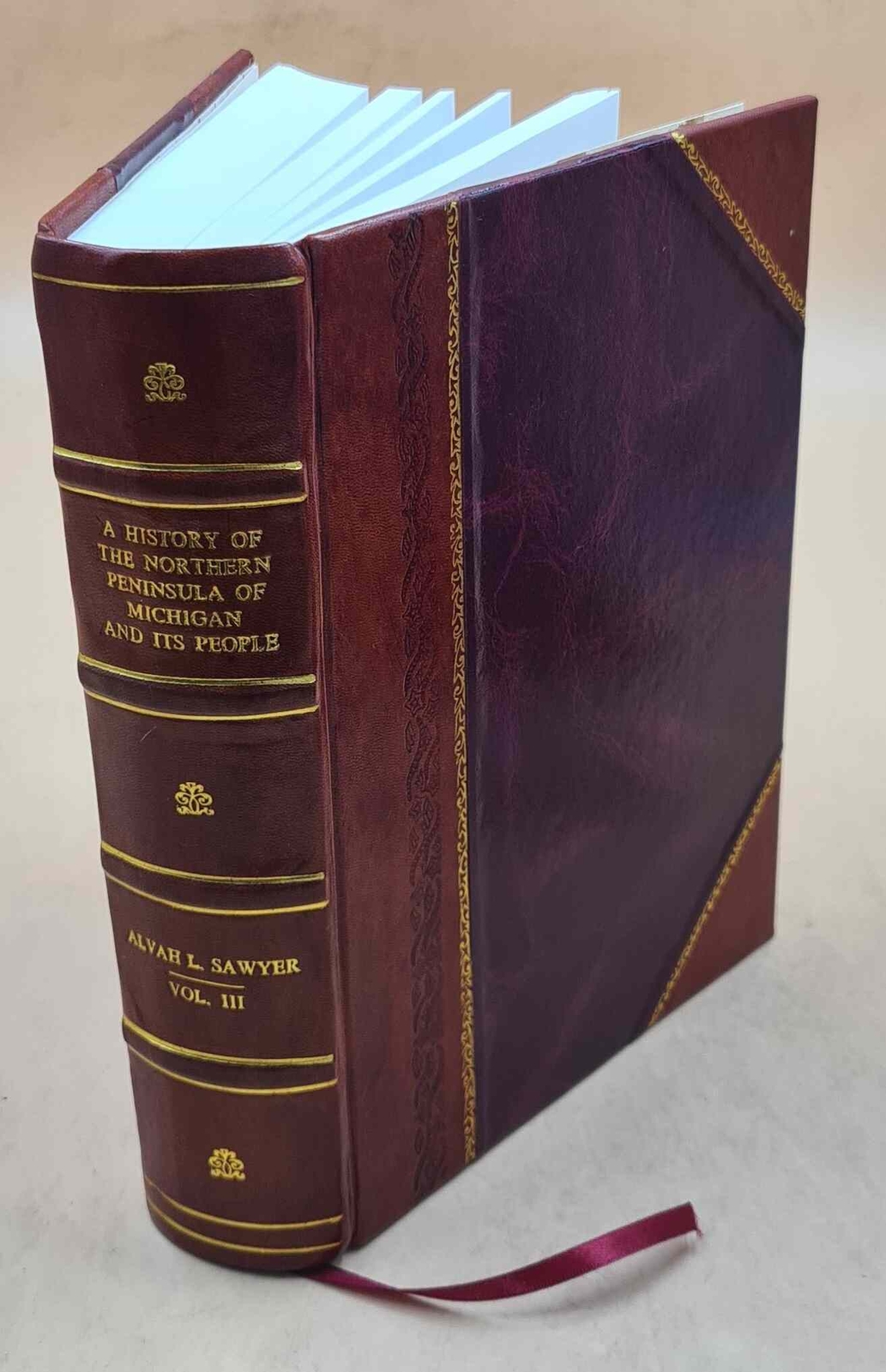 A history of the northern peninsula of Michigan and its people;. [Leather Bound]