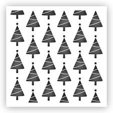 Christmas Tree Pattern 3 Stencil - Choose a Size - Laser-Cut Reusable Plastic