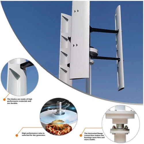 800W 12V 24V 48V Vertikale Windkraftanlage Windturbine Windrad MPPT Laderegler - Bild 3 von 18
