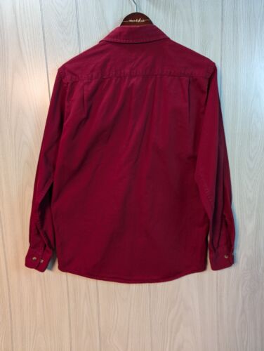 Wrangler Men's Comfort Flex Shirt Red Long Sleeve Button Up Regular Fit Small - Picture 3 of 6