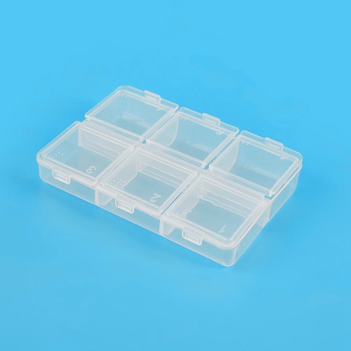 Estuche organizador de plástico transparente 2 piezas 6/8 rejillas joyas cuentas exhibición caja de almacenamiento - Imagen 11 de 21